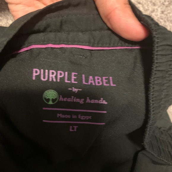 Healing hands black scrub pants large tall - Picture 2 of 2